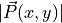 \lvert \vec{P} (x,y) \rvert